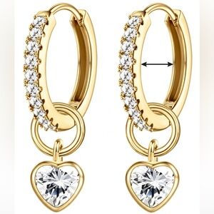 #49 Gold Plated Heart Hoop Earrings